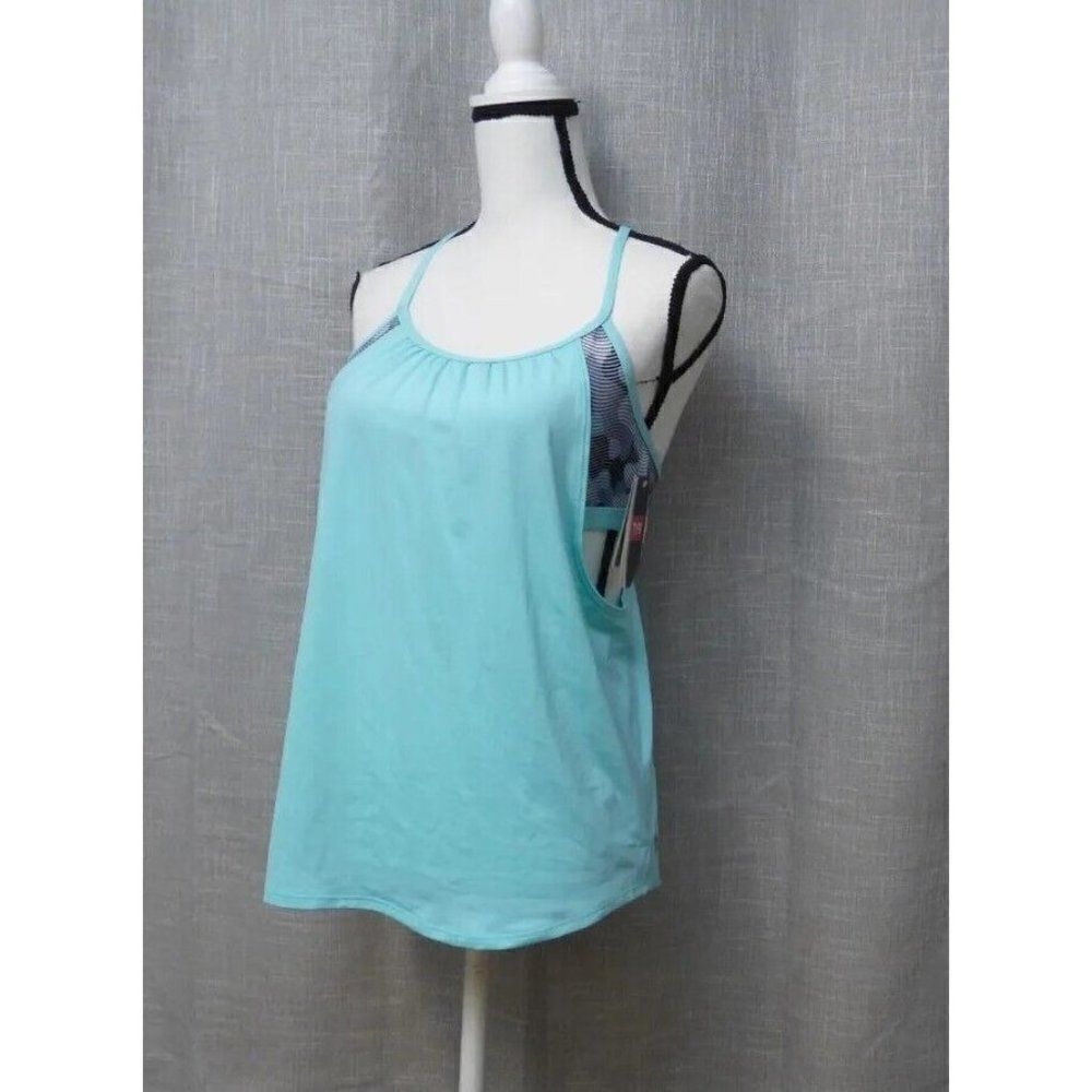 $44.99 TYR Womens Lavare Shea 2-in-1 Tank Top, XS (0-2), Gray/Mint